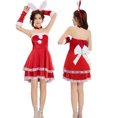 Christmas Clothing Japanese Red Christmas Cos