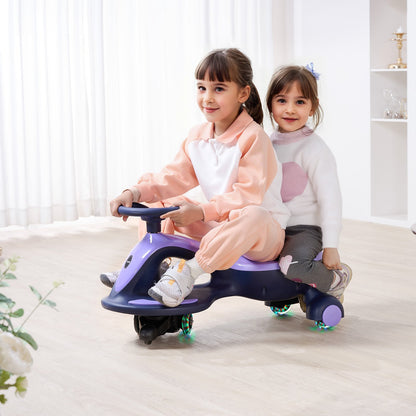 US Local Electric Wiggle Car Energy Powered Kids Ride On Toys For Toddler Age 3+ Purple