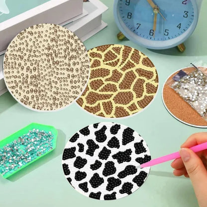 US Local 8 Pcs Rhinestones Art Coasters Kits With Holder