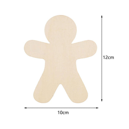 US Local 30 Pieces Of Unpainted Gingerbread Man Slices For Painting DIY Handmade Christmas And Halloween Supplies