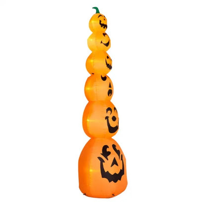 US Local 9FT Halloween Inflatable Stacked Pumpkins, Blow Up 6 Pumpkins Inflatable With Built-in LED Lights Outdoor Decorations Large Party Yard Decoration