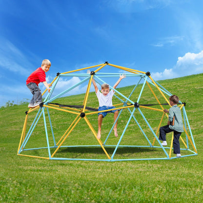 US Local Climbing Dome, For Kids 3 To 10 Years Old,10FT Geometric Dome Climber With Hammock And Swing, Jungle Gym Supports 750LBS And Easy Assembly, With Climbing Grip, Outdoor Backyard Play Equipment