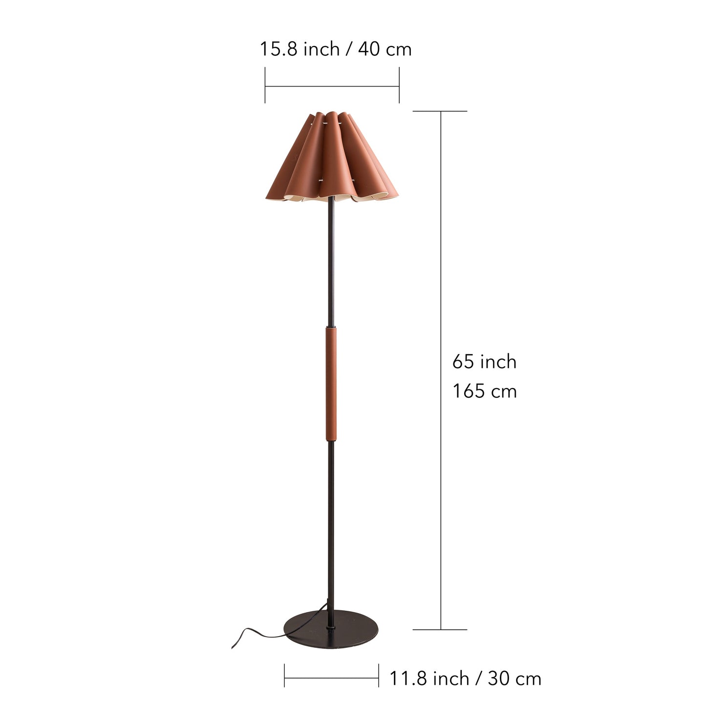 US Local Floor Lamp With Leather Lampshade Perfect For Living Rooms, Bedrooms, Offices
