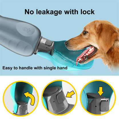US Local 800ml Dogs Water Bottle Portable High Capacity Leakproof Pet Foldable Drinking Bowl Golden Retriever Outdoor Walking Supplies Pet Products