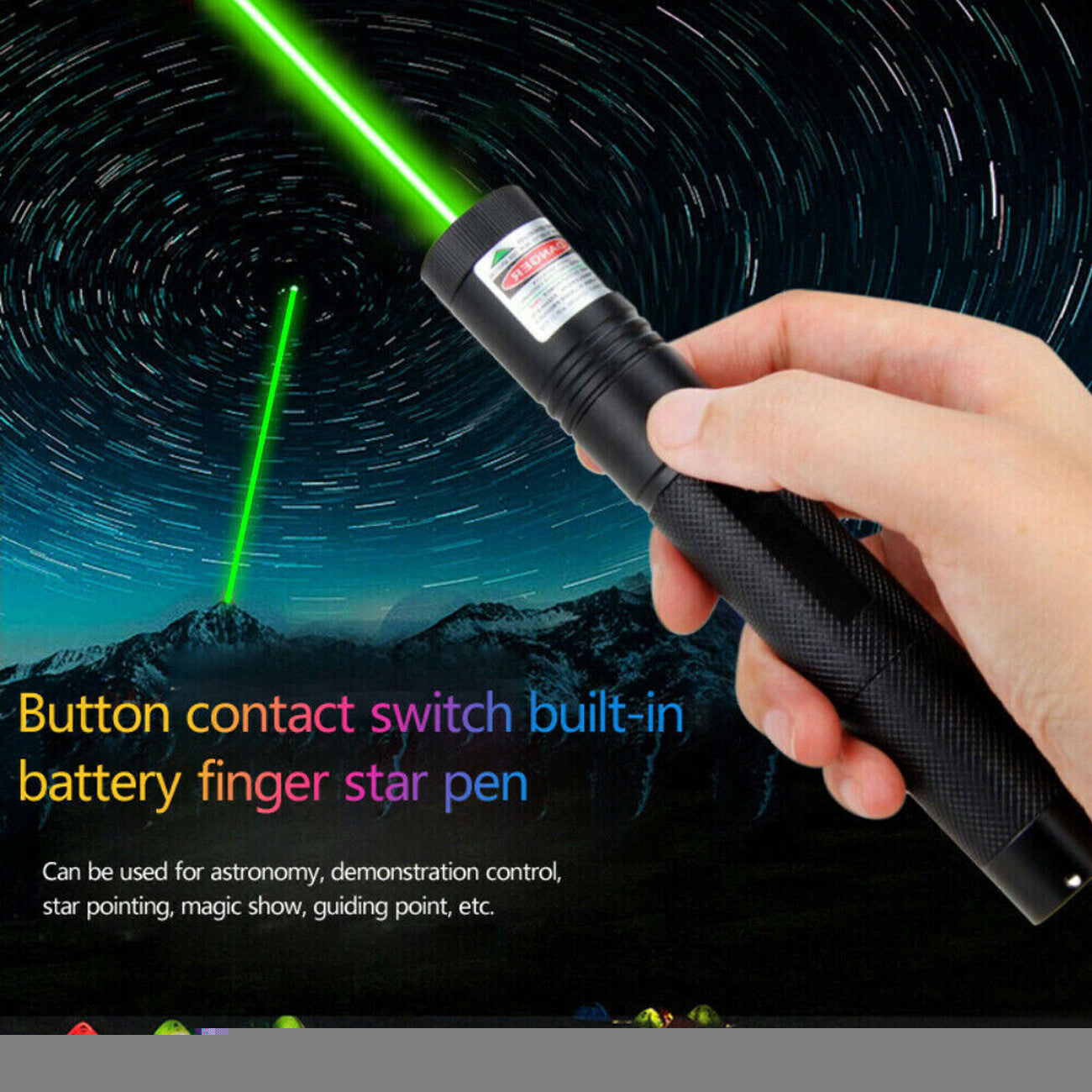 UK Local Green Laser Pointer Pen Light 9900Mile Strong Visible Beam Lazer AAA Torch 532nm USB Rechargeable Flashlight