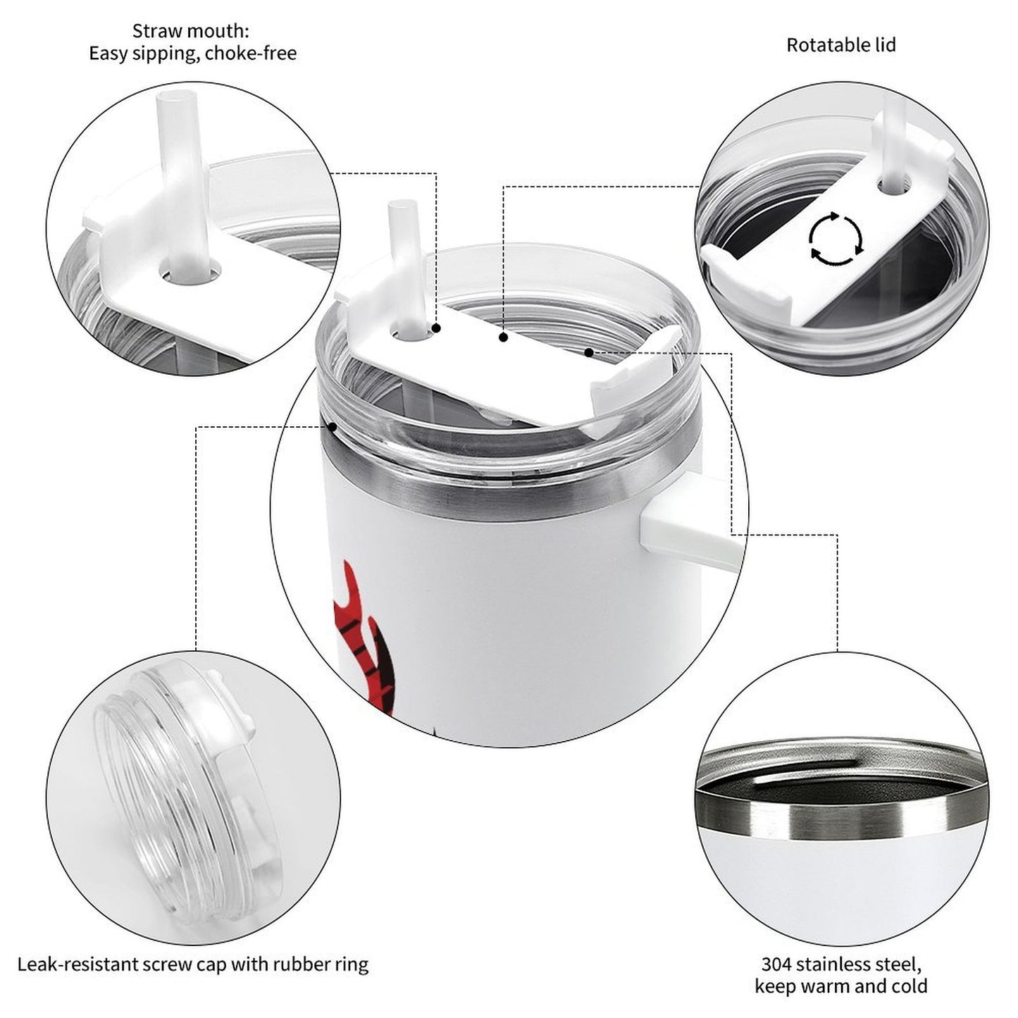 PHDT00355 POD US Local Tumbler 40 oz Large Capacity Car Cup Deer Christmas