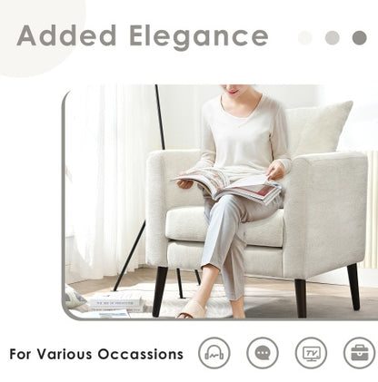 US Local Upholstered Armchair With Solid Wood Legs