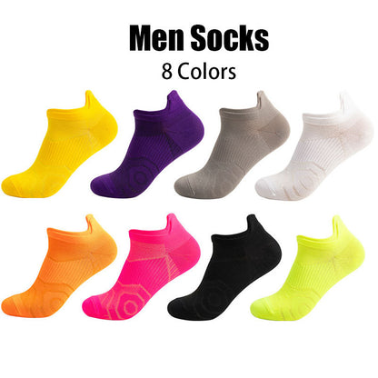 US Local 8 Pairs Men Athletic Socks Low Cut Cushion Running Socks Anti-slip And Anti-odor Breathable Comfort For Sports Running Fitness Cycling