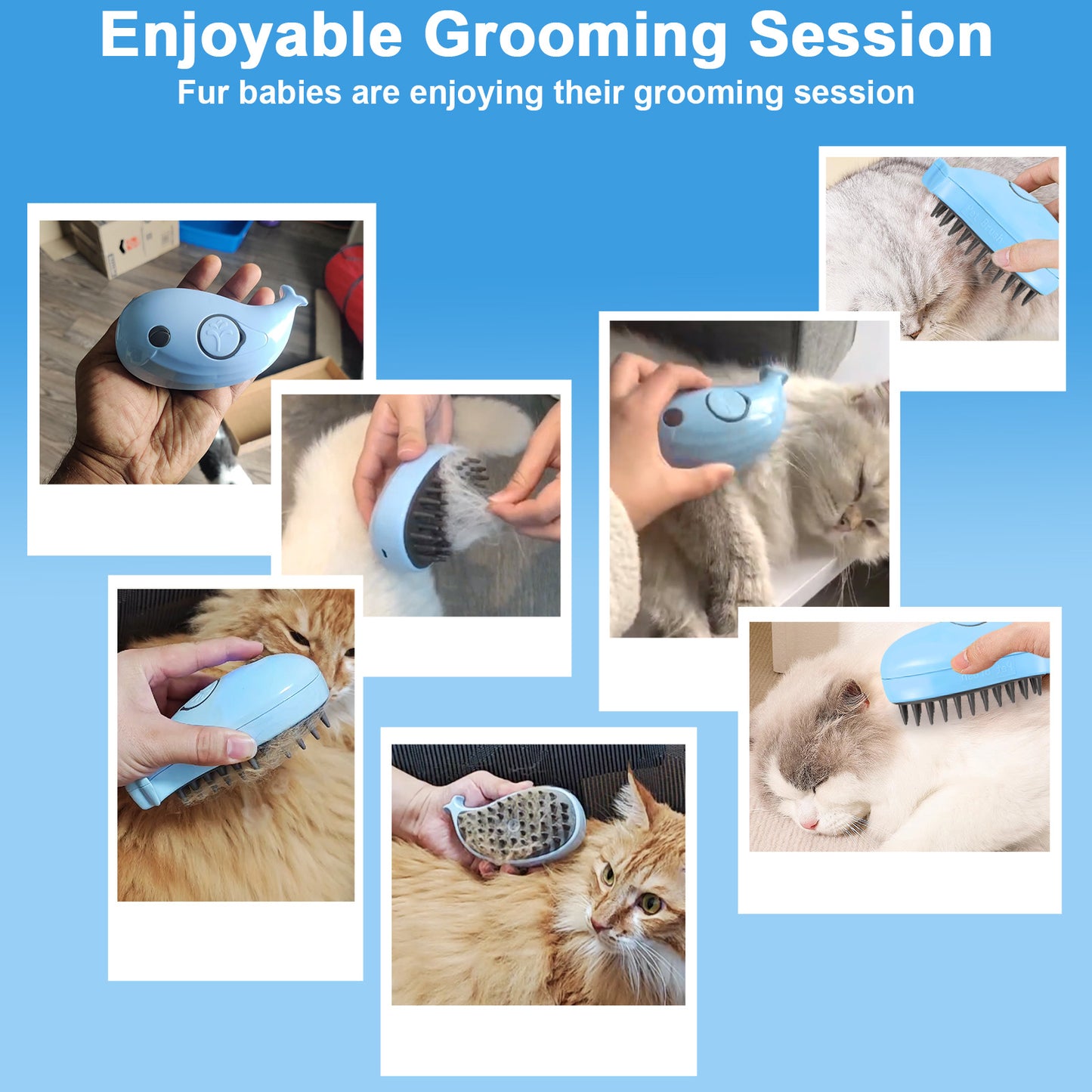 US Local Cat Steam Brush For Shedding - Steamy Cat Brush For Indoor Cats, Cat Hair Steam Brush For Massage, Spritz Defur Comb For Cats, Pet Steamer For Dogs