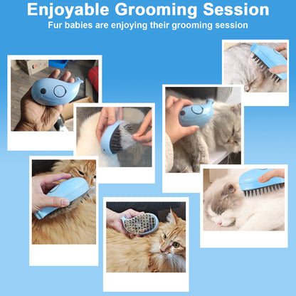 US Local Cat Steam Brush For Shedding - Steamy Cat Brush For Indoor Cats, Cat Hair Steam Brush For Massage, Spritz Defur Comb For Cats, Pet Steamer For Dogs