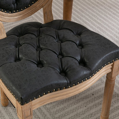 US Local French Style Solid Wood Frame Antique Painting, PU Artificial Leather Decoration