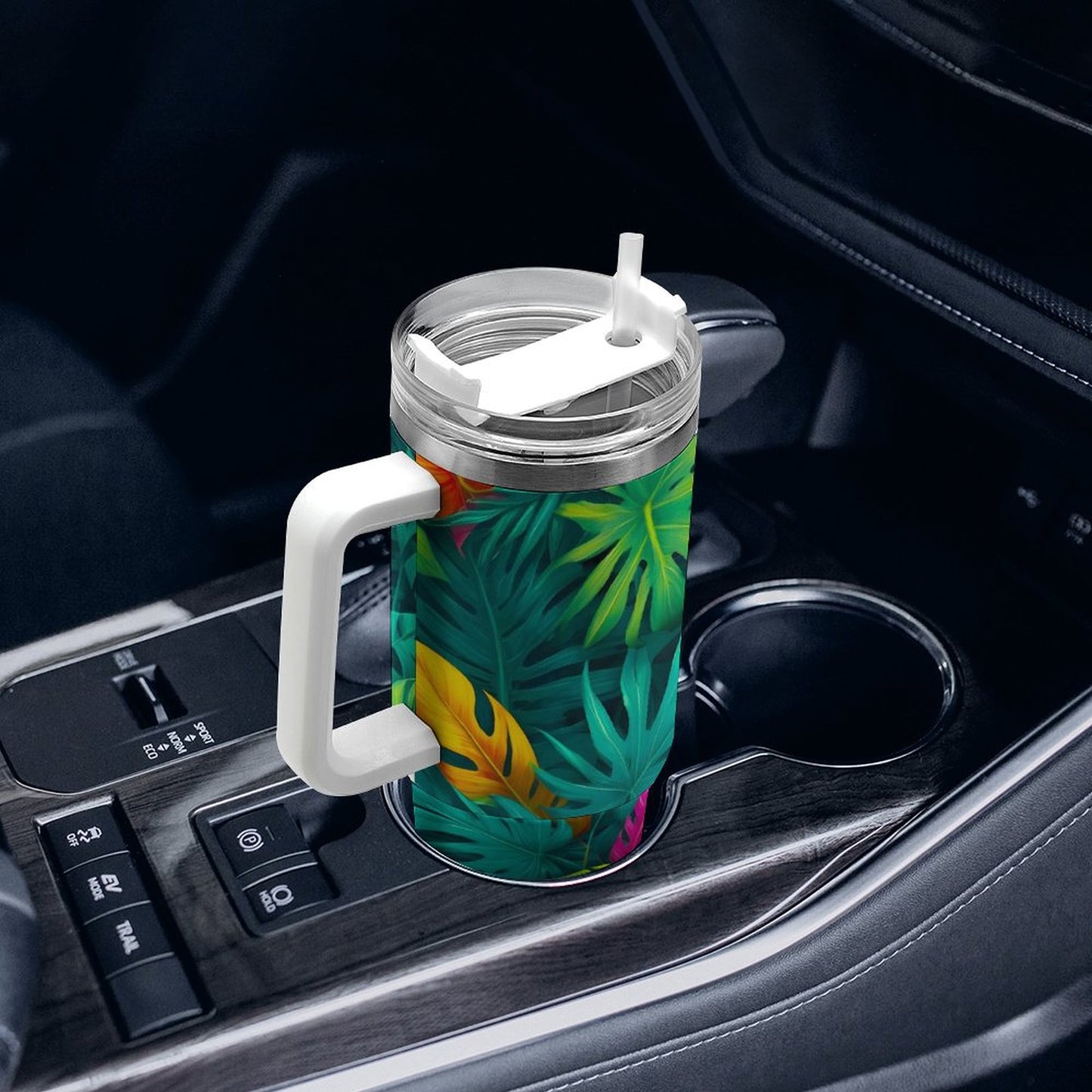 PHDT00463 POD US Local Tumbler 40 oz Large Capacity Car Cup Tropical Rainforest
