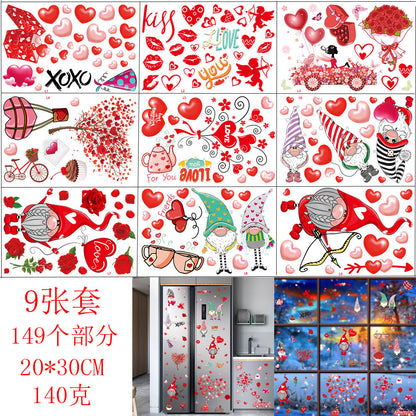 Valentine's Day Valentine's Day Electrostatic Sticker Showcase