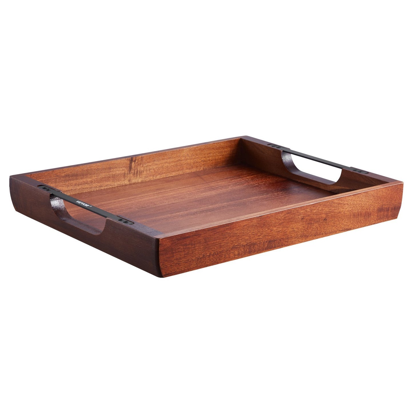 US Local Serving Tray 17x12.2 Inch Acacia Food Serving Table Laptop Desk With Handles