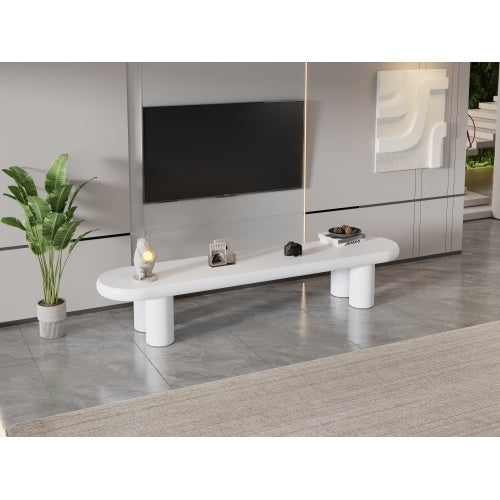 UK Local White Painted TV Stand Cabinet For TV Up To 70 Inch, TV Unit TV Console Table, Wooden Entertainment Center For Living Room, Dining Room, Bedroom