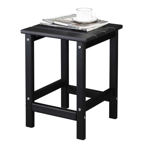 US Local 38x38x45.5cm Single Layer Square Black HDPE Side Table