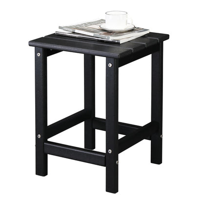 US Local 38x38x45.5cm Single Layer Square Black HDPE Side Table