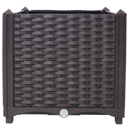 US Local Deep Raised Garden Bed Plastic Planter Boxes For Vegetables Flowers Herbs And Succulents,Self-Watering Planter Box Raised Bed To Grow Flowers, Herbs & Vegetables, 15.7 L X 15.7 D X 14.7 H