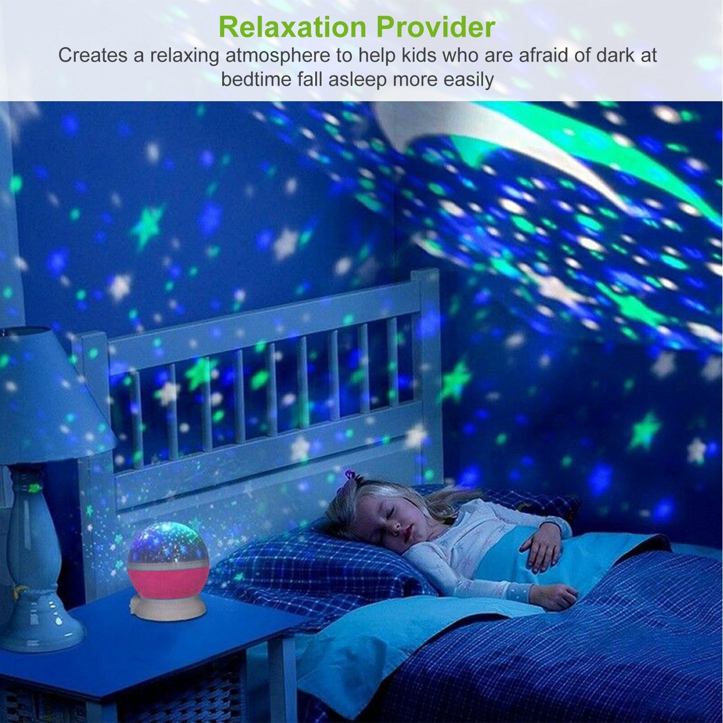 US Local Pink-Blue Options -- 1Pc LED Star Sky Projector Night Light Kids Rotating Starry Night Lamp USB Sleep Light Xmas Gift