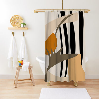 Bathroom Fashion Green Plant Print Waterproof Anti-mildew Shower Curtain