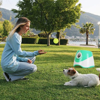 US Local 1Pc Automatic Dog Ball Launcher Included 6 Tennis Balls Dog With 3 Adjustable Launch Distance Interactive Ball Thrower Fetch Machine For Small Medium Dogs