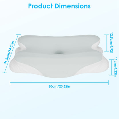 US Local 1 Pc Orthopedic Memory Foam Pillow With Cooling Case Neck Support Pillow With Machine Washable Case For Side Back Stomach Sleepers