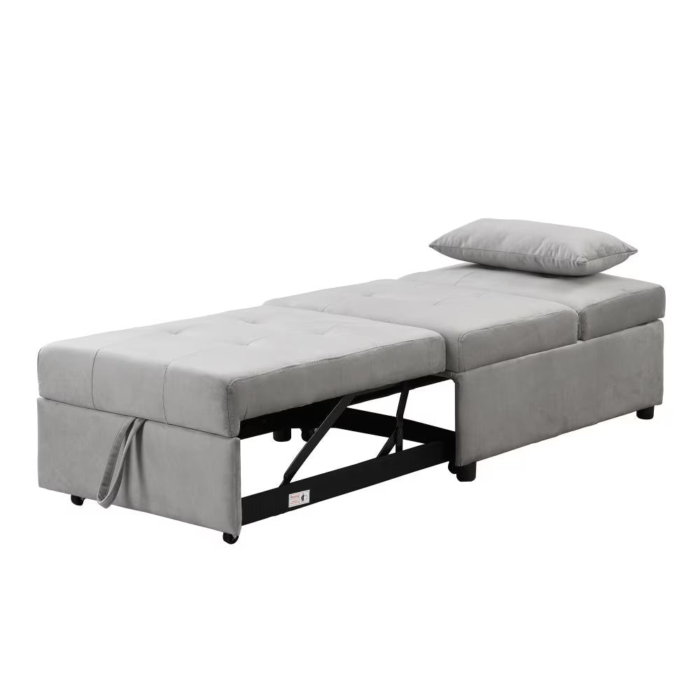 US Local Folding Ottoman Sofa Bed Gray
