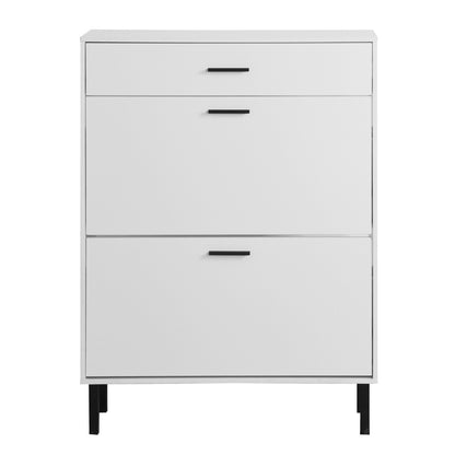US Local Modern Shoe Cabinet With Drawers & Metal Legs, Freestanding Storage Organizer