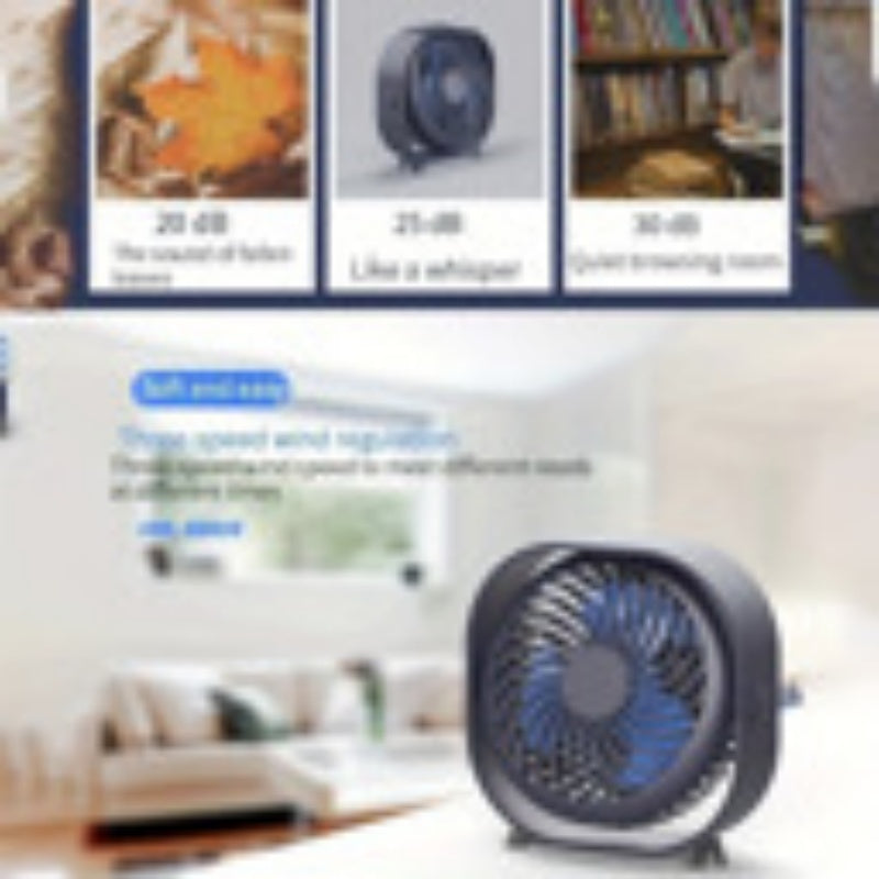 US Local New Desktop Small Fan Rechargeable Desktop Fan Portable Office Student Dormitory Home Mini Fan Mute Random Color