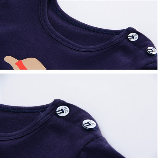 US Local Cartoon Clothing Baby Boy Summer Clothes T-shirt Baby Girl Casual Clothing Sets