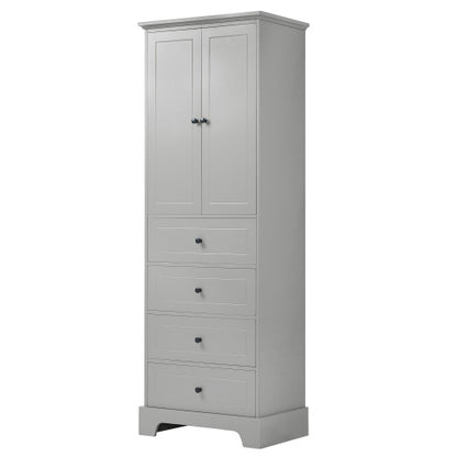 US Local Cabinet With 2 Doors And 4 Drawers For Bathroom, Office