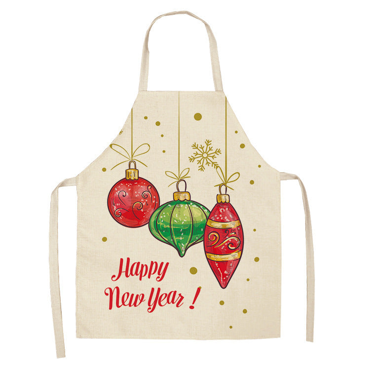 Christmas linen apron