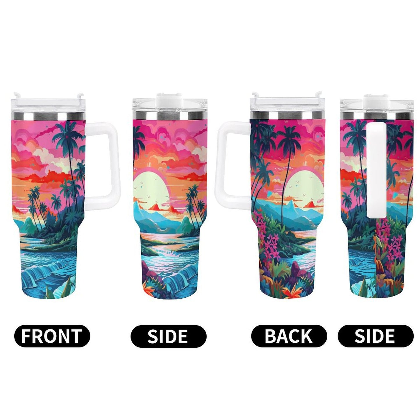 PHDT00536 POD US Local Tumbler 40oz Large Capacity Car Cup Jungle, Sunset
