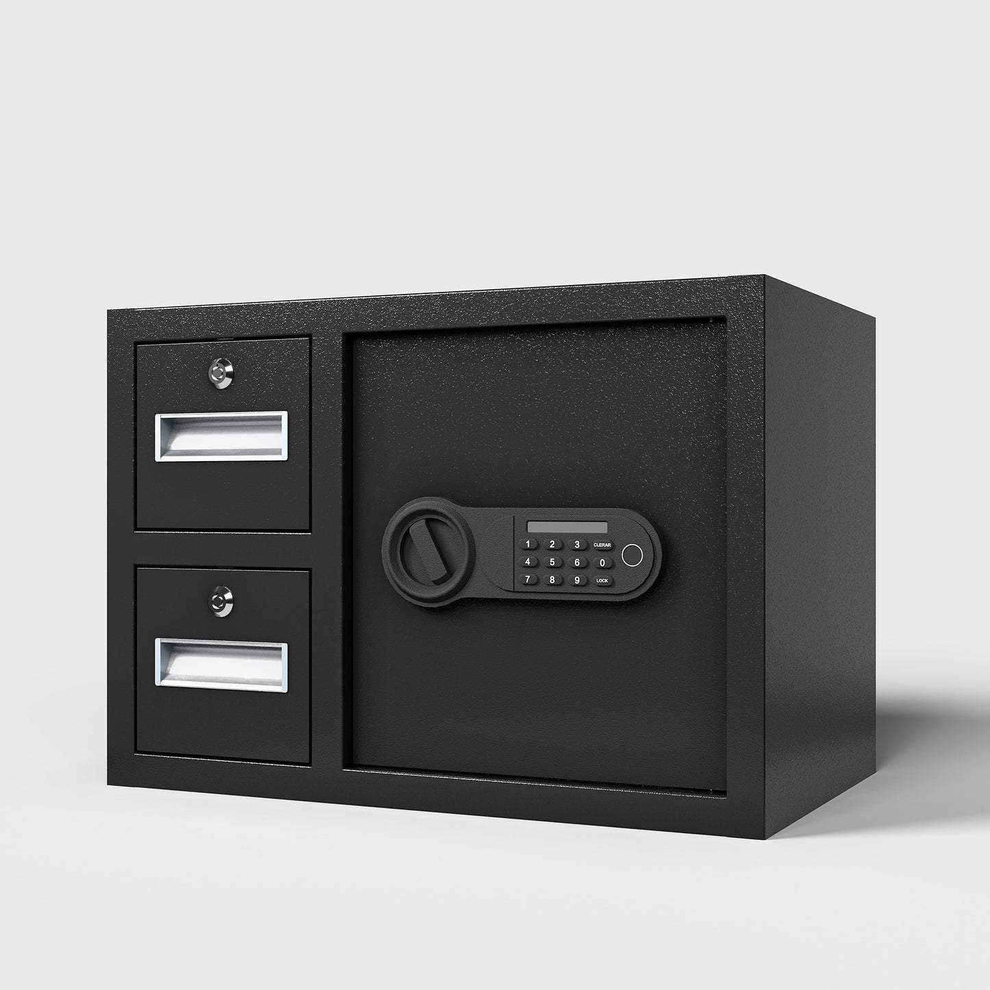 US Local Steel Security Safe And Lock Box With Electronic Keypad - Secure Cash, Jewelry, ID Documents, Black,1.85 Cubic Feet