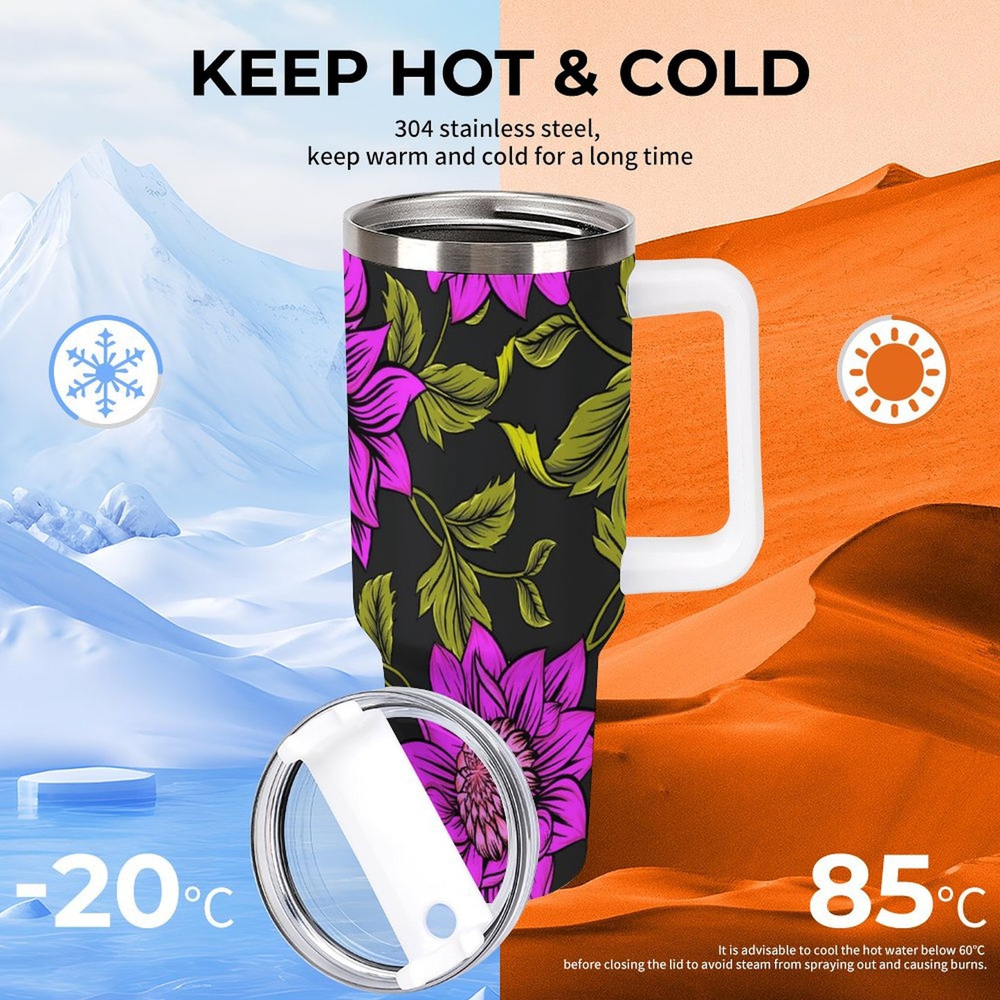 PHDT00231 POD US Local Tumbler 40 oz Large Capacity Car Cup Botany