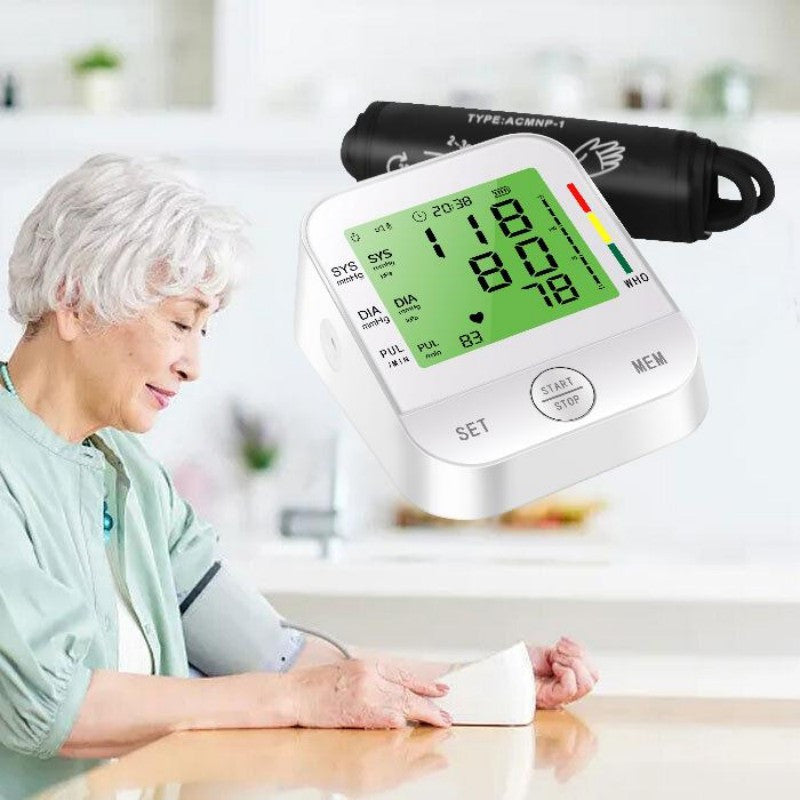 UK Local Home Arm Blood Pressure Monitor With Large Arm Cuff, Voice Announcement, Three-color Backlight And Large Display