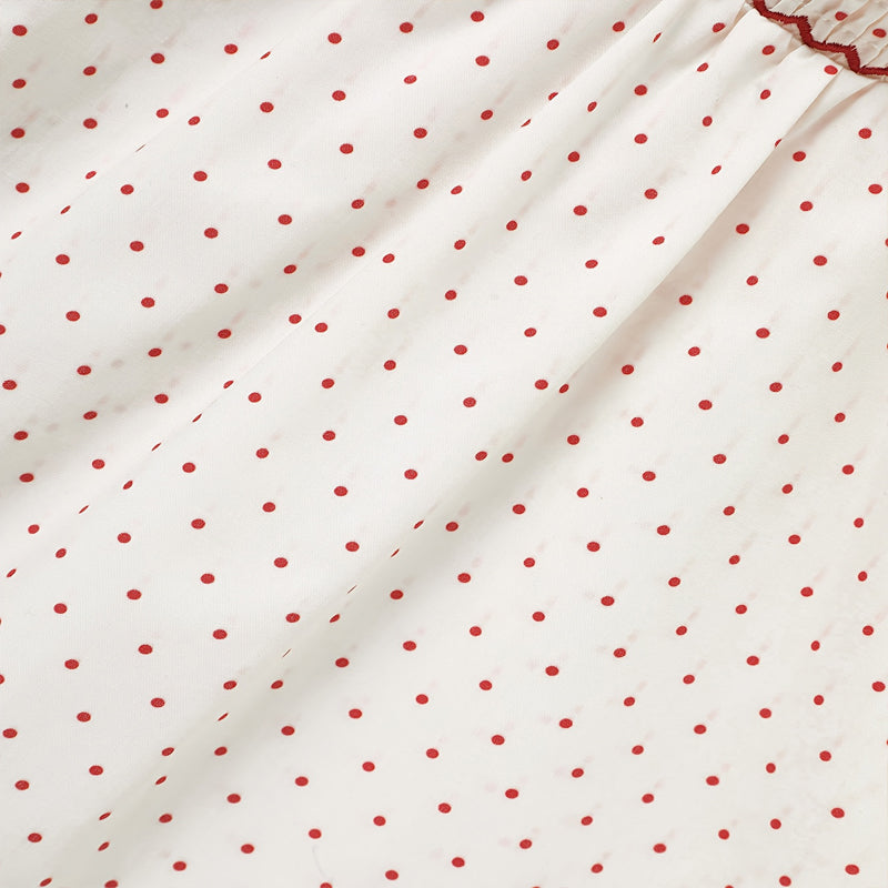 US Local Toddler Girl's Ruffle Sleeve Dress, Heart Embroidery & Polka Dot A-Line Dress With Back Button