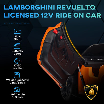 US Local Lamborghini Revuelto Licensed 12V Kids Ride on Car Electric Car w/ Hydraulic Doors