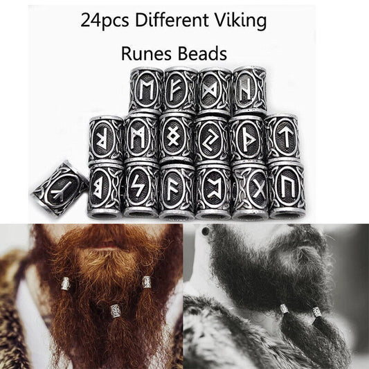 USA Local Set Of Viking Rune Beard Beads
