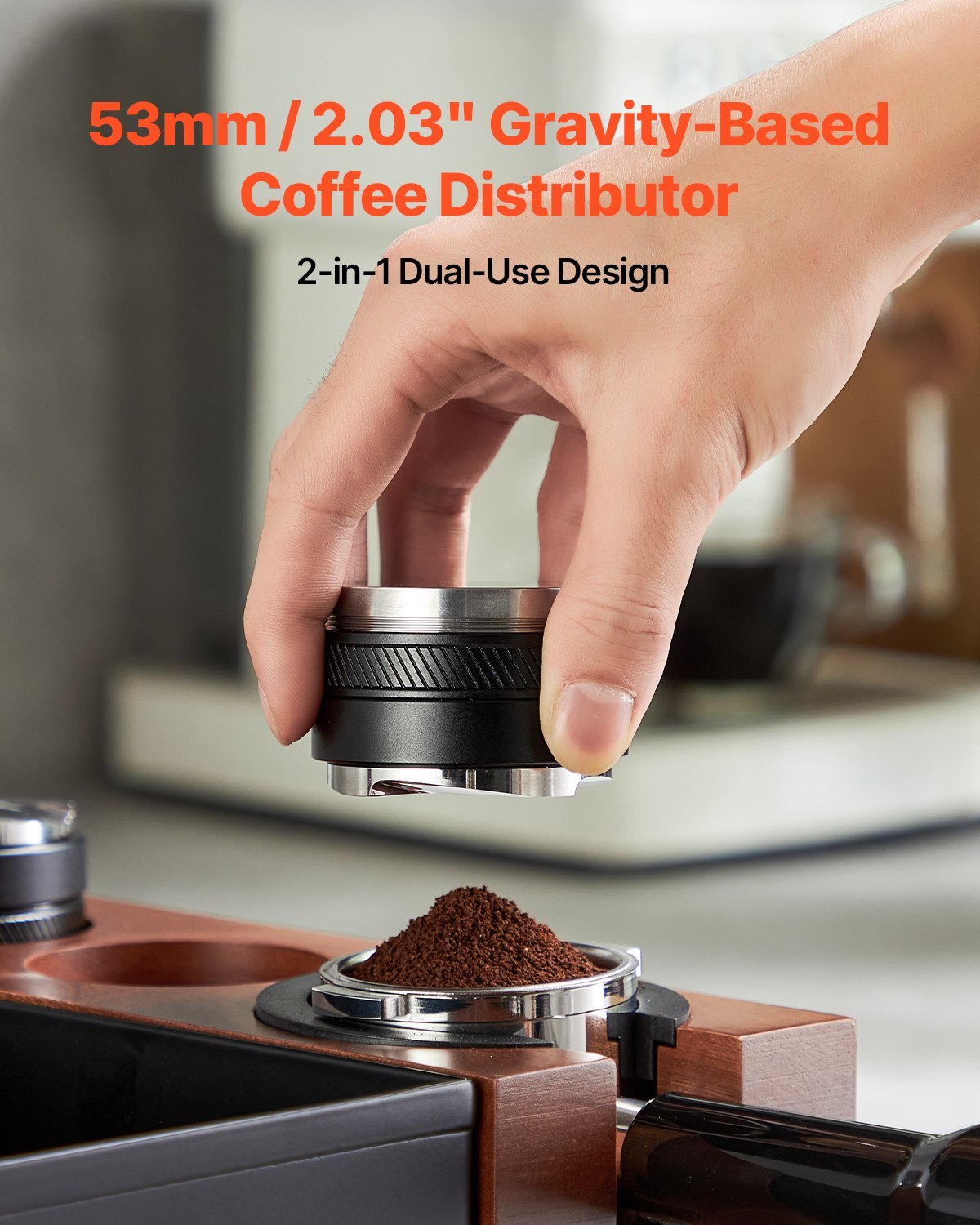 US Local 53mm Coffee Distributor 2-in-1 Adjustable Espresso Distributor For Home