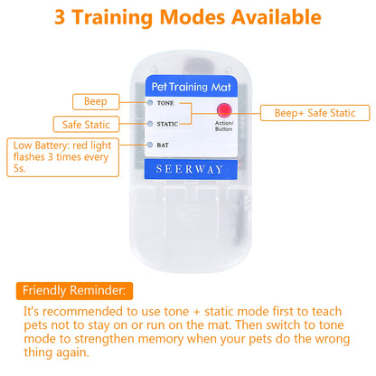 US Local 1Pc Electronic Pet Training Mat Indoor Safe Shock Training Pad For Dogs Cats Pet Barrier 60x12in With 3 Training Modes
