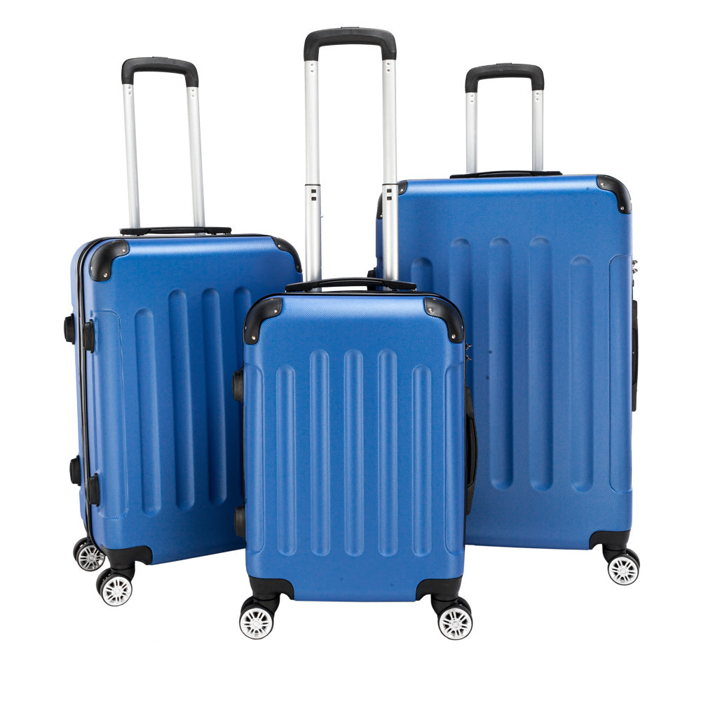 US Local Three In One ABS Suitcase 20 Inches 24 Inches 28 Inches Blue