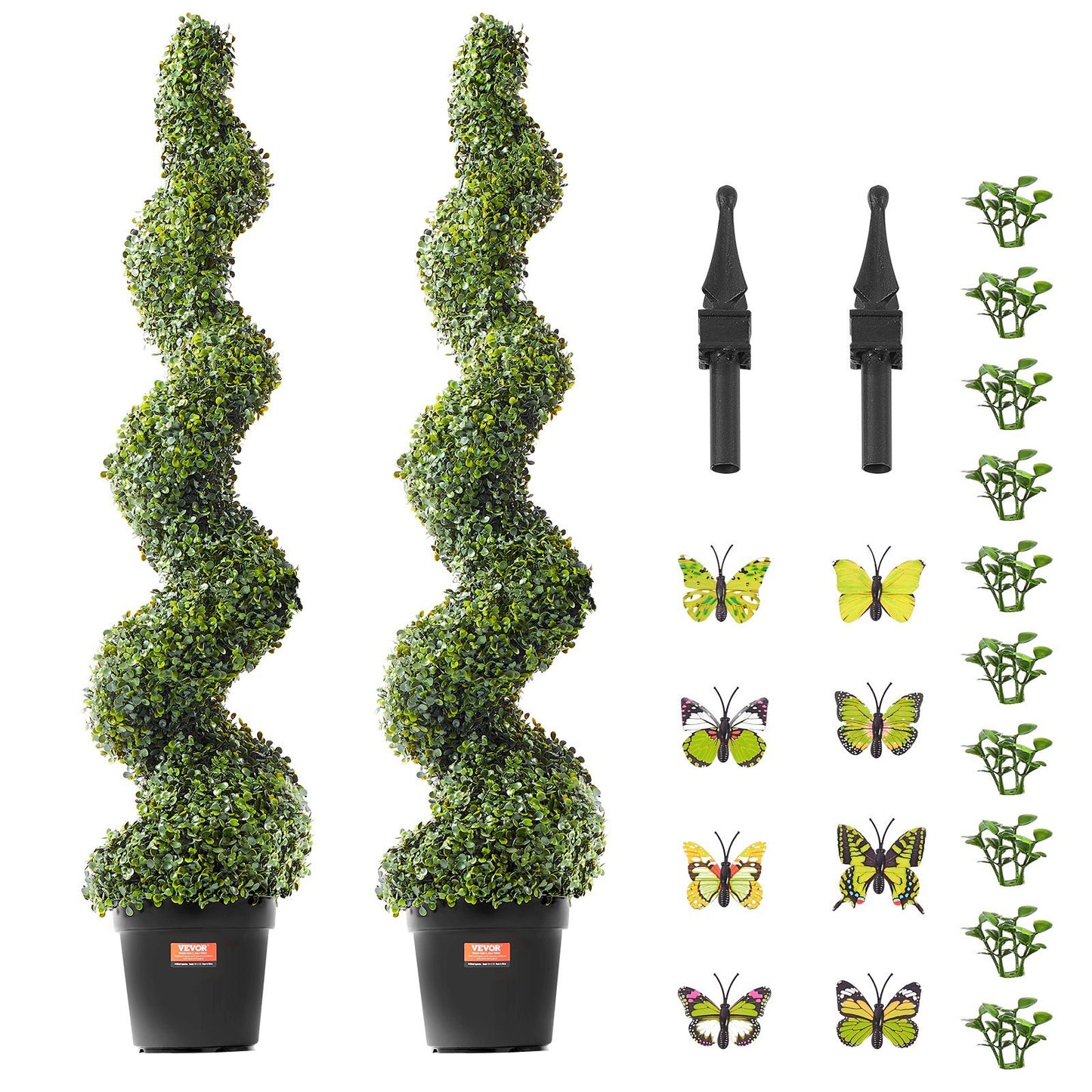US Local VEVOR 2 Pack 5' Artificial Boxwood Topiary Tree Faux Plant UV Decor In Outdoor