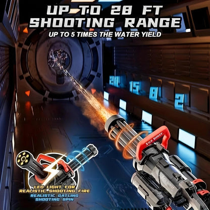 US Local Single Tube Gatling Water Gun With Powerful Pumping And Cool Blue Appearance, Enjoying The Fun Of Summer Coolness