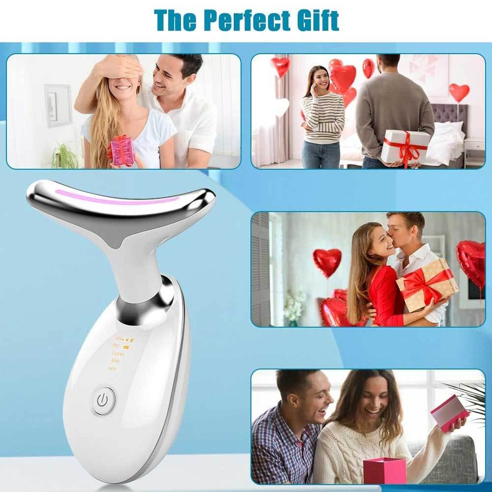 US Local Neck Face Massager Face Sculpting Tool 3 Colour Modes And Vibration For Facial Massager For Double Chin