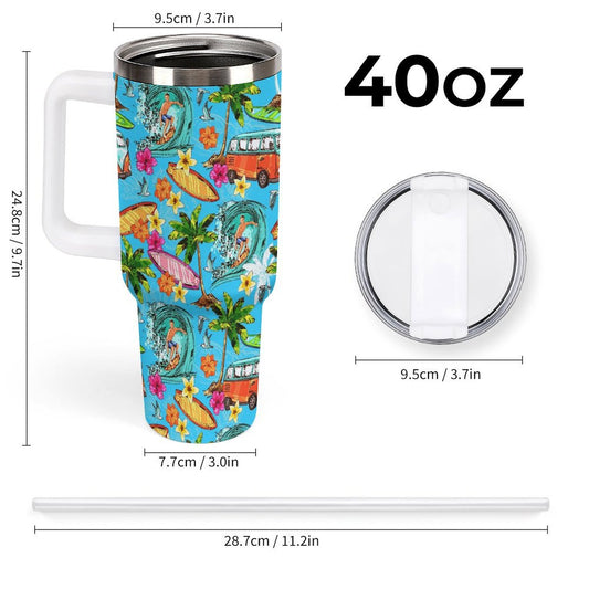PHDT00102 POD US Local Tumbler 40 oz Large Capacity Car Cup Summer, Surfing