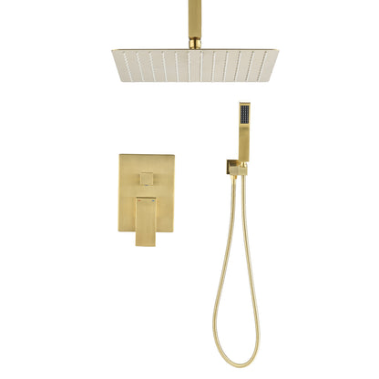 US Local Ceiling Mounted Shower System Combination Set, With Handheld And Shower Head