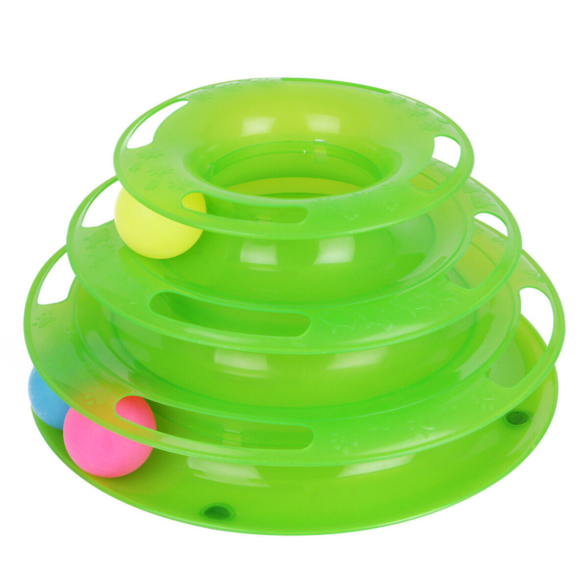 US Local Pet Cat Crazy Ball Disk Interactive Toys Amusement Plate Trilaminar Funny Toy