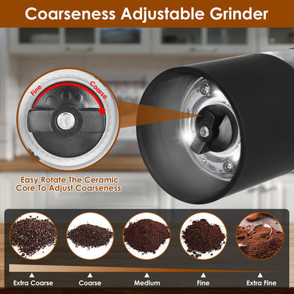 US Local 2Pcs Electric Salt And Pepper Grinder Battery Powered Salt Mill Sets With Adjustable Coarseness One Hand Easy Operation Visible Refilling Bottle