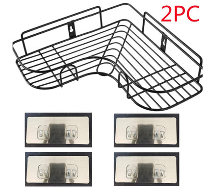 Punch-free Wall Bathroom Storage Rack Kitchen Corner Shelf Household Tripod